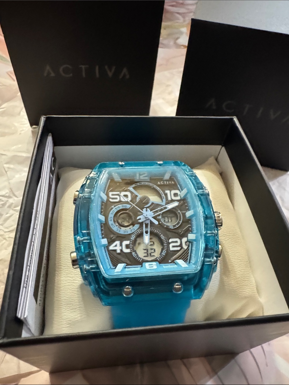 Invicta Blue Transparent Sport Watch with Silicone Strap